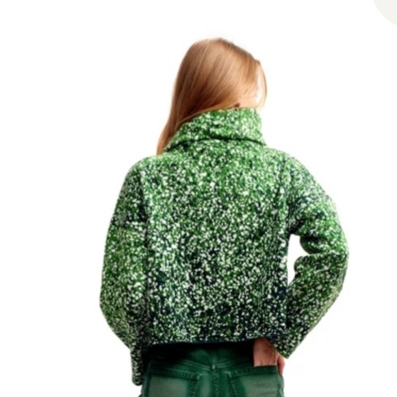 Anntian Jaqaurd Knit Cowl Neck 100% Wool Cropped Sweater One Size - Picture 2 of 8